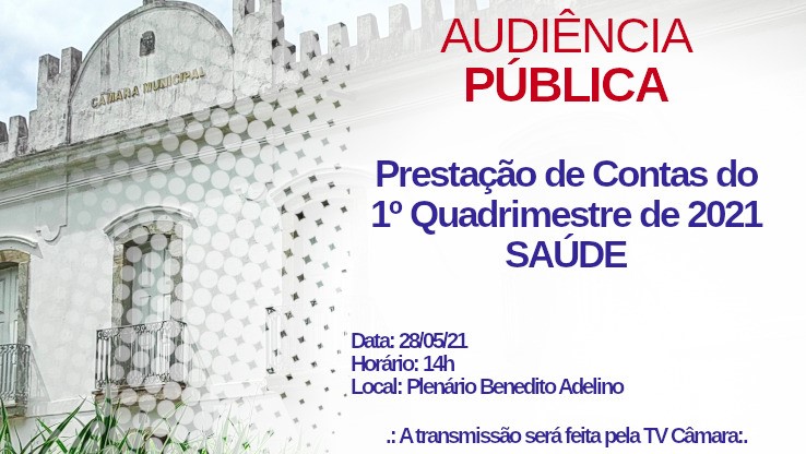 Audiência para prestação de contas da saúde do município será na última sexta de maio