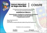 Audiência Pública de Demonstração e Avaliação do Cumprimento das ações e serviços prestados na área da Saúde no 1º Quadrimestre de 2019