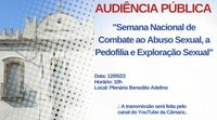 Câmara fará audiência pública sobre o combate a crimes sexuais 