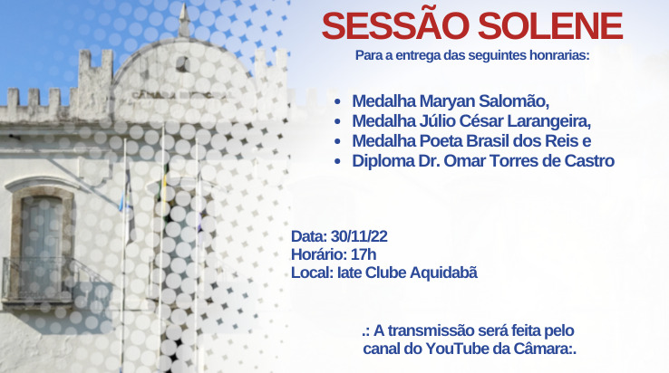 Câmara fará evento para entregar medalhas diversas 