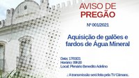 Câmara fará pregão para aquisição de água mineral