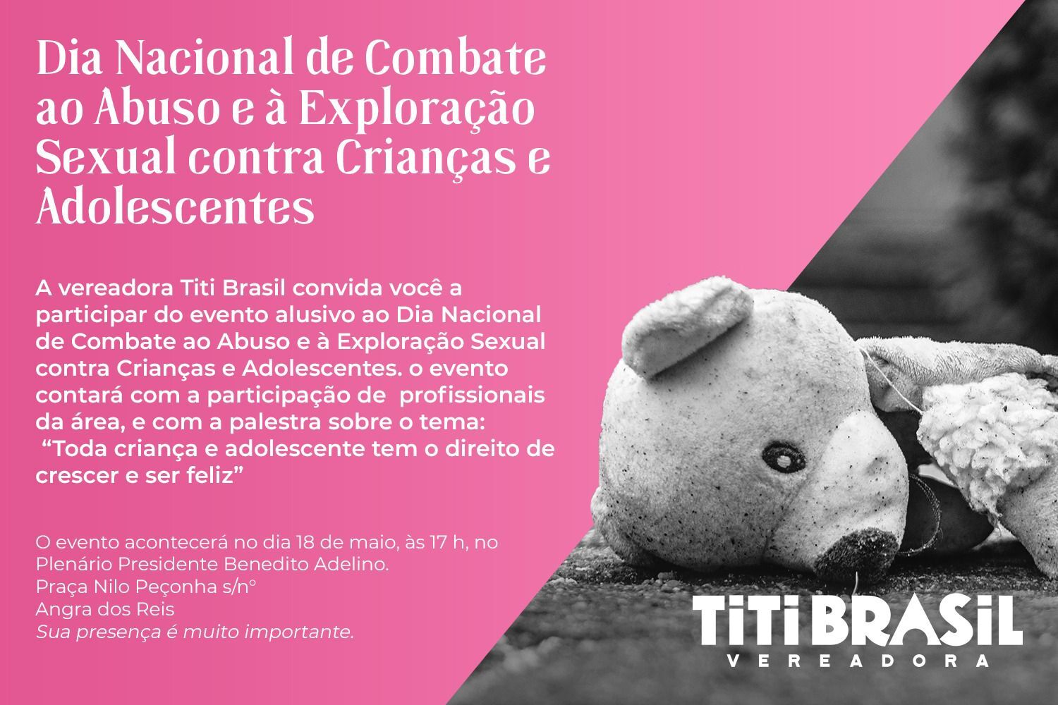 Câmara faz evento alusivo ao combate da exploração infantil