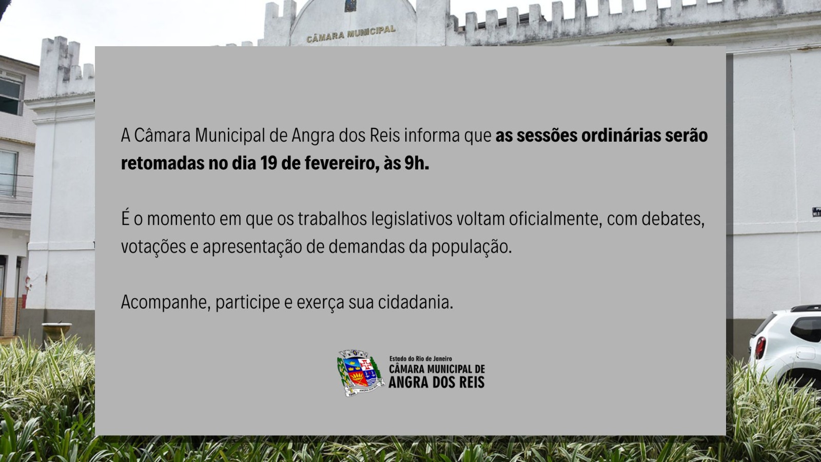 Câmara inicia primeiro período legislativo de 2026 após o carnaval 