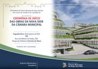 Câmara realizará evento referente à Cerimônia de início das obras da nova sede da Câmara Municipal 