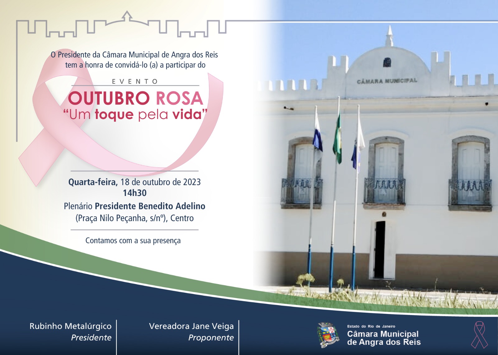 Câmara realizará evento: Outubro Rosa "Um toque pela vida"