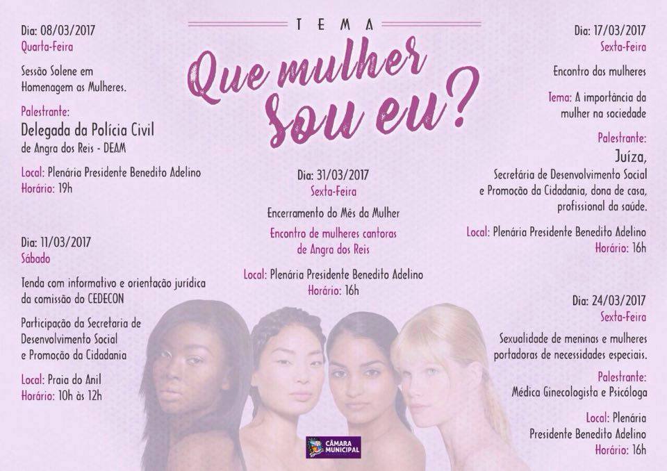 Câmara realizará programação especial no Mês da Mulher