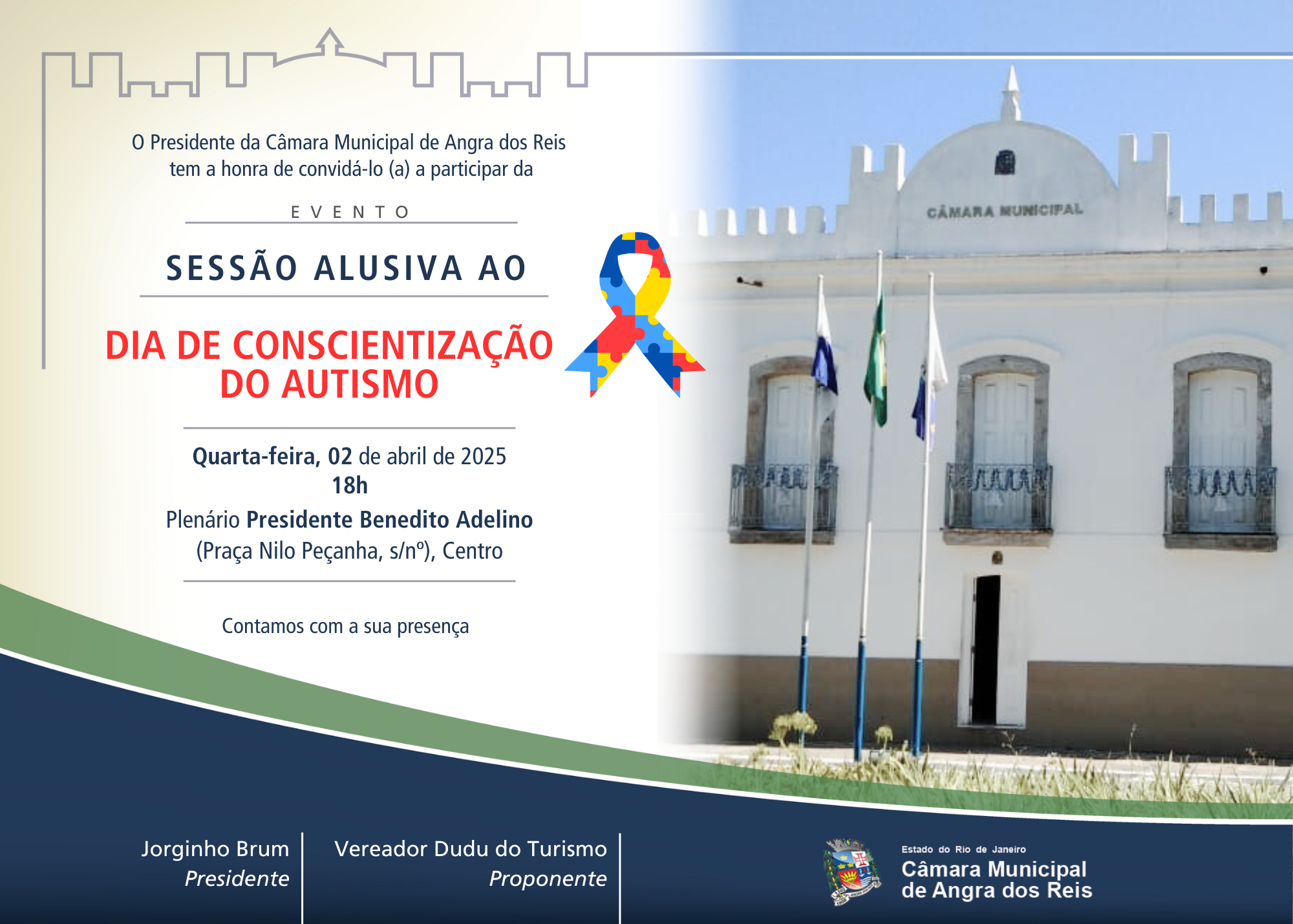 Câmara realizará Sessão Solene Alusiva ao Dia da Conscientização do Autismo