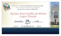 Câmara realizará Sessão Solene alusiva às medalhas Ayrton José Coelho de Britto e Lopes Trovão 
