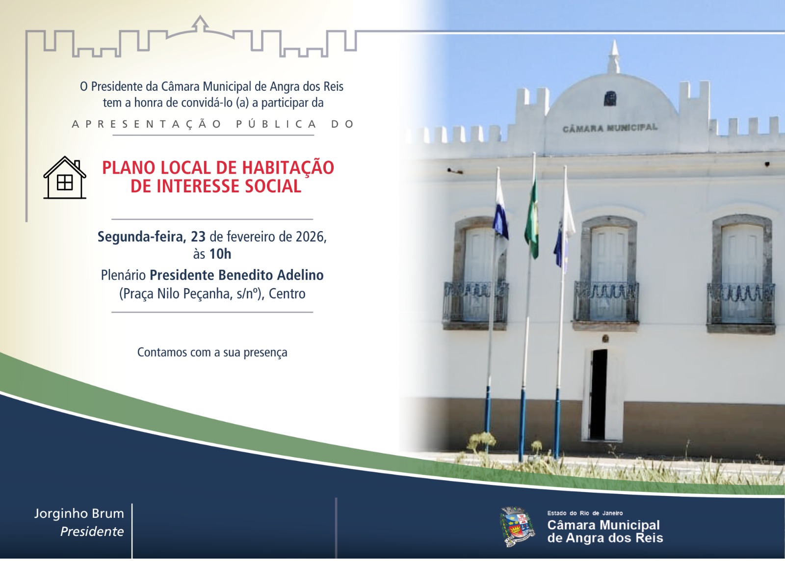 Câmara recebe apresentação de plano de habitação de interesse social 