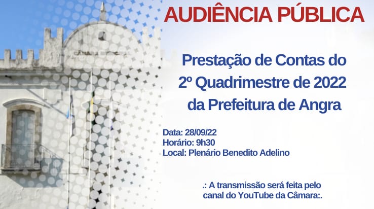 Câmara receberá prestação de contas das finanças do município