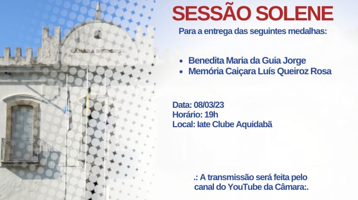 Câmara vai fazer evento para entregar medalhas 