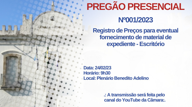 Câmara vai fazer pregão para adquirir materiais de escritório 