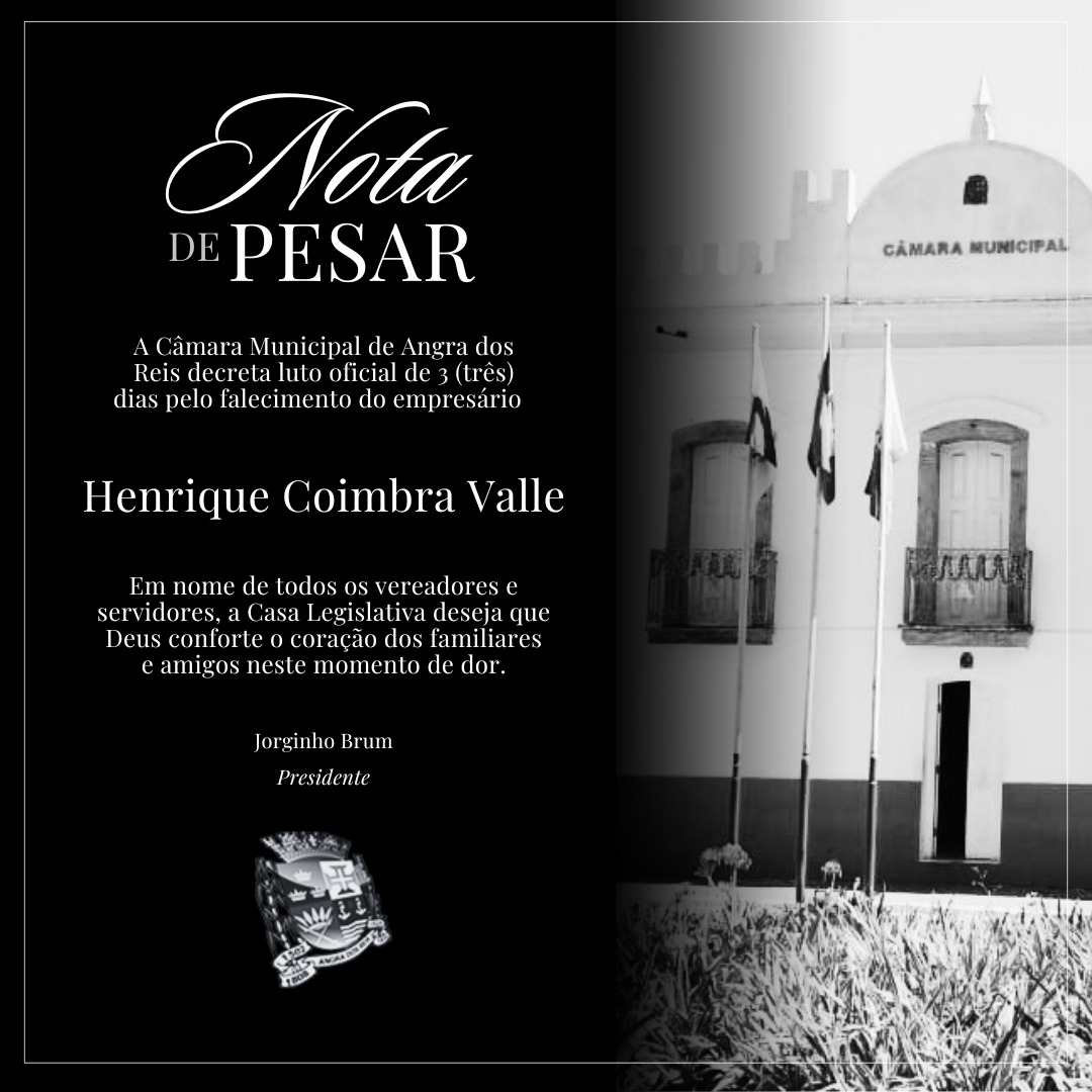 Nota de pesar pelo falecimento do empresário Henrique Coimbra Valle 
