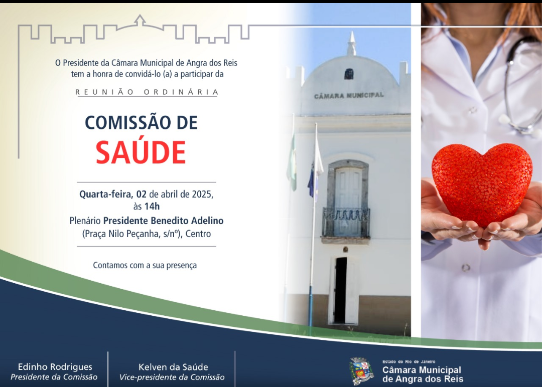 Câmara realizará Reunião Ordinária da Comissão Permanente de Saúde