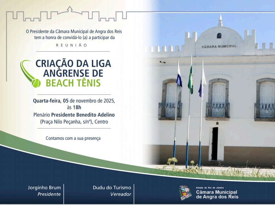 Câmara realizará reunião sobre a criação da Liga Angrense de Beach Tênis