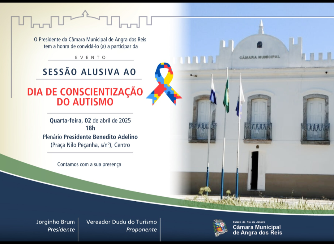 Câmara realizará Sessão Solene Alusiva ao Dia de Conscientização do Autismo