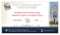 Câmara realizará Sessão Solene Alusiva às Medalhas Benedita Maria da Guia Jorge e Memória Caiçara Luis Queiroz Rosa 