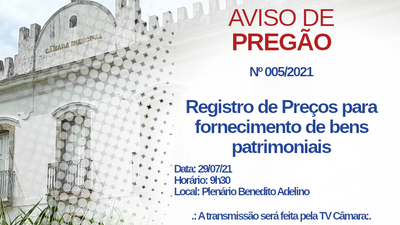 Pregão Presencial: Registro de Preços para Fornecimento de Bens Patrimoniais